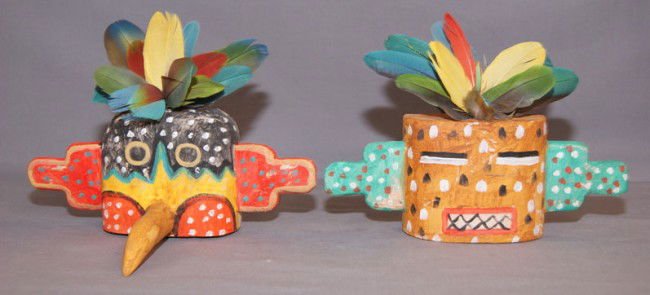 2 HOPI SCULPTURES: 2010 hand carved of wood by Greg Lomayesim, 3.5" x 8" Shipping charge are for the United States. The shipping on this lot is $10.00. Outside the United States there will be additional shipping fees. U