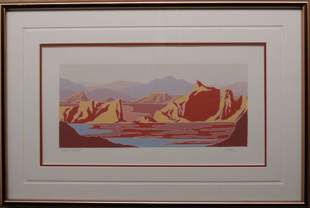 COMANCHE PAINTING: 1986 original egg tempera, 8.5" x 16" Shipping charge are for the United States. The shipping on this lot is $30.00. Outside the United States there will be additional shipping fees. Unless noted all