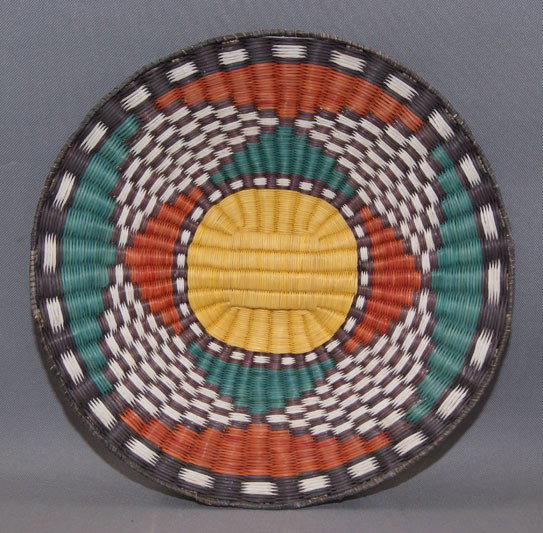HOPI BASKETRY PLAQUE: 1970s 80s third Mesa wicker geometric design 1" x 12" Shipping charge are for the United States. The shipping on this lot is $20.00. Outside the United States there will be additional shipping fees. U