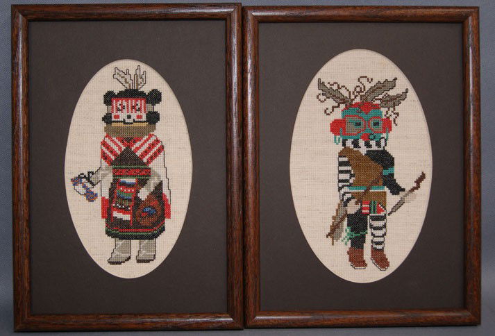 TWO NEEDLEPOINT PICTURES: contemporary hand done, 10.5" x 7.5" each Shipping charge are for the United States. The shipping on this lot is $10.00. Outside the United States there will be additional shipping fees. Unless noted