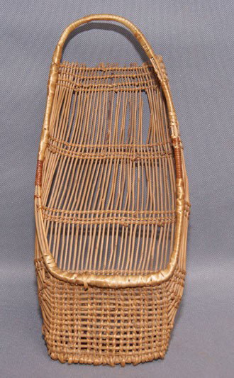 MONO CHILD'S BASKETRY CRADLE: 1930s 40s open weave minor damage 11" x 5" x 2.5" Shipping charge are for the United States. The shipping on this lot is $10.00. Outside the United States there will be additional shipping fees. Unles