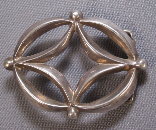 NAVAJO BELT BUCKLE: 1970s sterling silver marked FJ, 2" x 2.75" , fits 1.25" belt Shipping charge are for the United States. The shipping on this lot is $10.00. Outside the United States there will be additional shipping