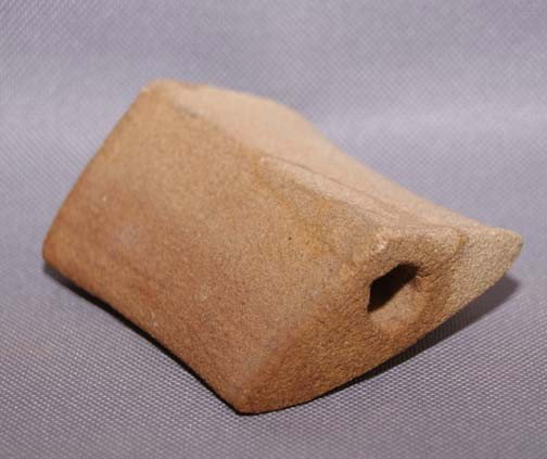 MIDWEST BANNER STONE: age unknown Sandstone type material 3" x 2.5" Shipping charge are for the United States. The shipping on this lot is $10.00. Outside the United States there will be additional shipping fees. Unless no