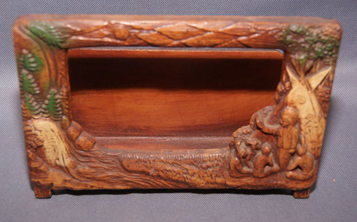 WESTERN NAPKIN HOLDER: 1960s 70s holds postcard in front, 5" x 7.5" x 3" Shipping charge are for the United States. The shipping on this lot is $10.00. Outside the United States there will be additional shipping fees. Unles