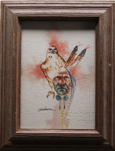 WATERCOLOR: 1970s 80s watercolor hand painted and signed Seabourn, 6.5" x 4.5" Shipping charge are for the United States. The shipping on this lot is $10.00. Outside the United States there will be additional shi
