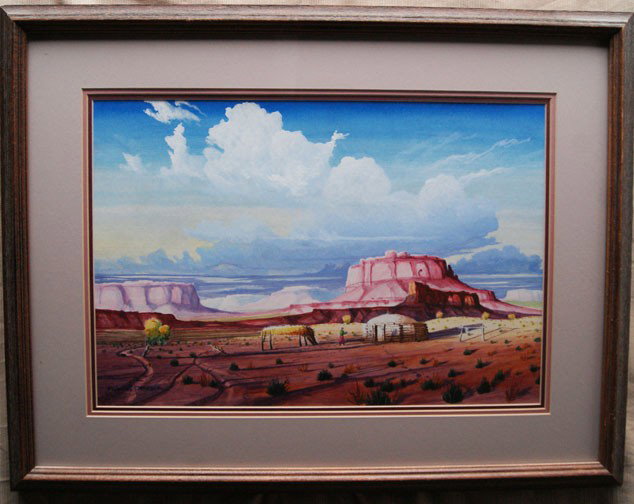 NAVAJO WATERCOLOR: 1970s 80s watercolor signed Robert Draper, 12" x 17.5" Shipping charge are for the United States. The shipping on this lot is $10.00. Outside the United States there will be additional shipping fees. 