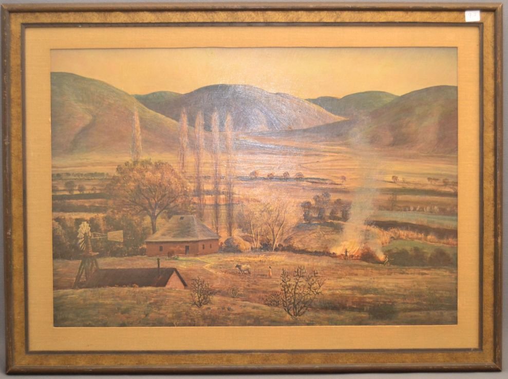 SOUTHWEST STYLE PRINT: 1980s 90s ranch scene on hard board 17"x24.5" Shipping charge are for the continental United States only There will be additional shipping fees on shipments to Hawaii, Alaska and outside the United St