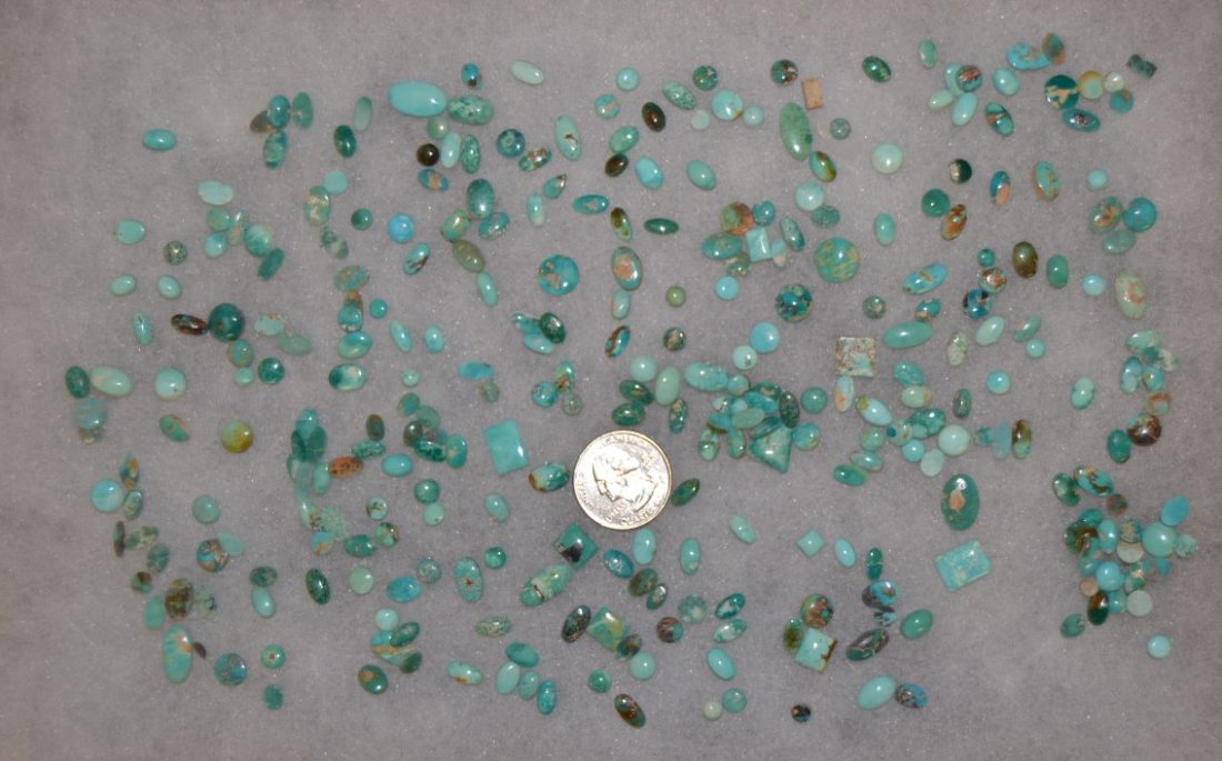COLLECTION OF TURQUOISE CABS: various ages and sizes some square stones Shipping charge are for the continental United States only There will be additional shipping fees on shipments to Hawaii, Alaska and outside the United States