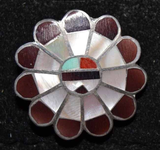 NAVAJO SILVER RING: 1960s 70s sterling silver channel inlay sunface design size 10 Shipping charge are for the continental United States only There will be additional shipping fees on shipments to Hawaii, Alaska and outs