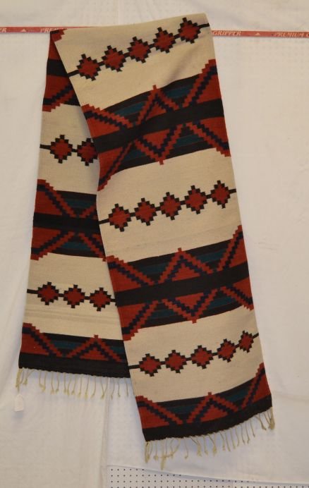ZAPOTEC TEXTILE: 1980s 90s southwest design hall runner style 120"x23" Shipping charge are for the continental United States only There will be additional shipping fees on shipments to Hawaii, Alaska and outside the U