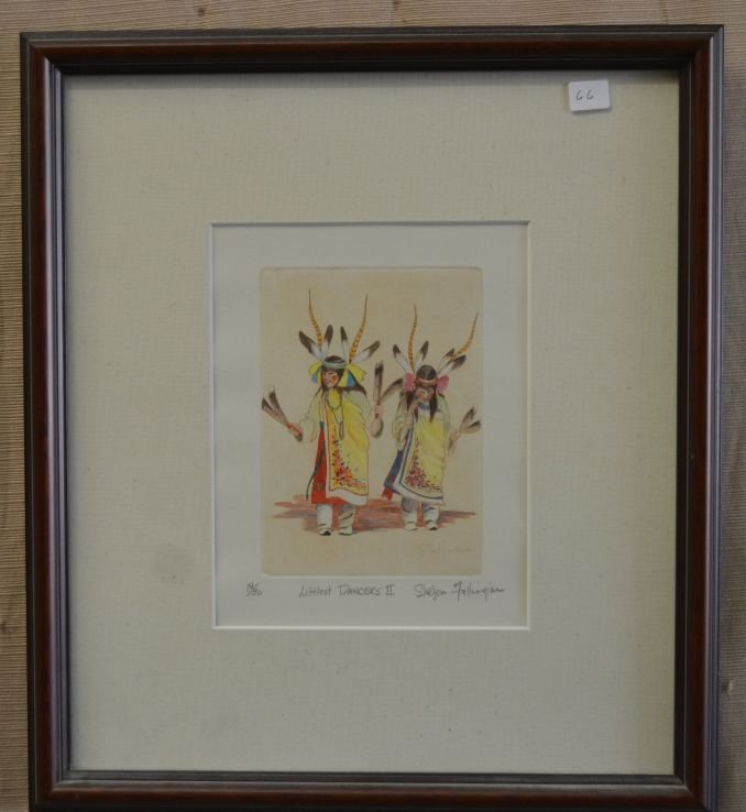 PLAINS INDIAN PRINT: 1960s 70s titled little dancers 2 number 14 of 30 hand signed 9"x7" Shipping charge are for the continental United States only There will be additional shipping fees on shipments to Hawaii, Alaska and