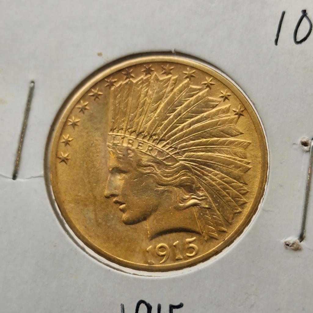 1915 $10 Indian Head Gold Eagle  (1 of 2)