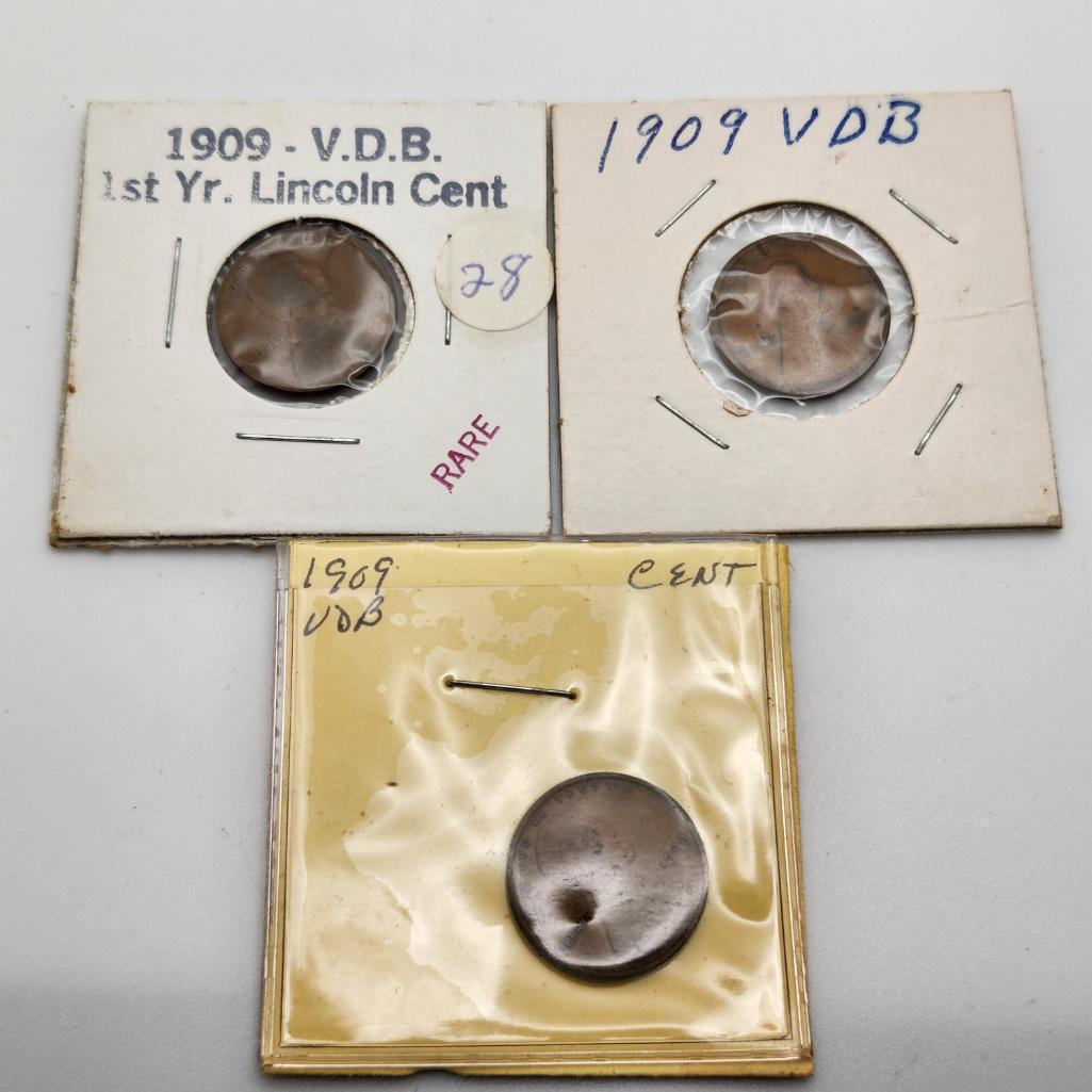 Lot of 3  1909 V.D.B. Cents (1 of 4)