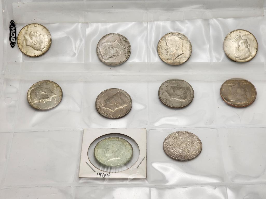 Lot of 10 Kennedy Half Dollars (1 of 11)