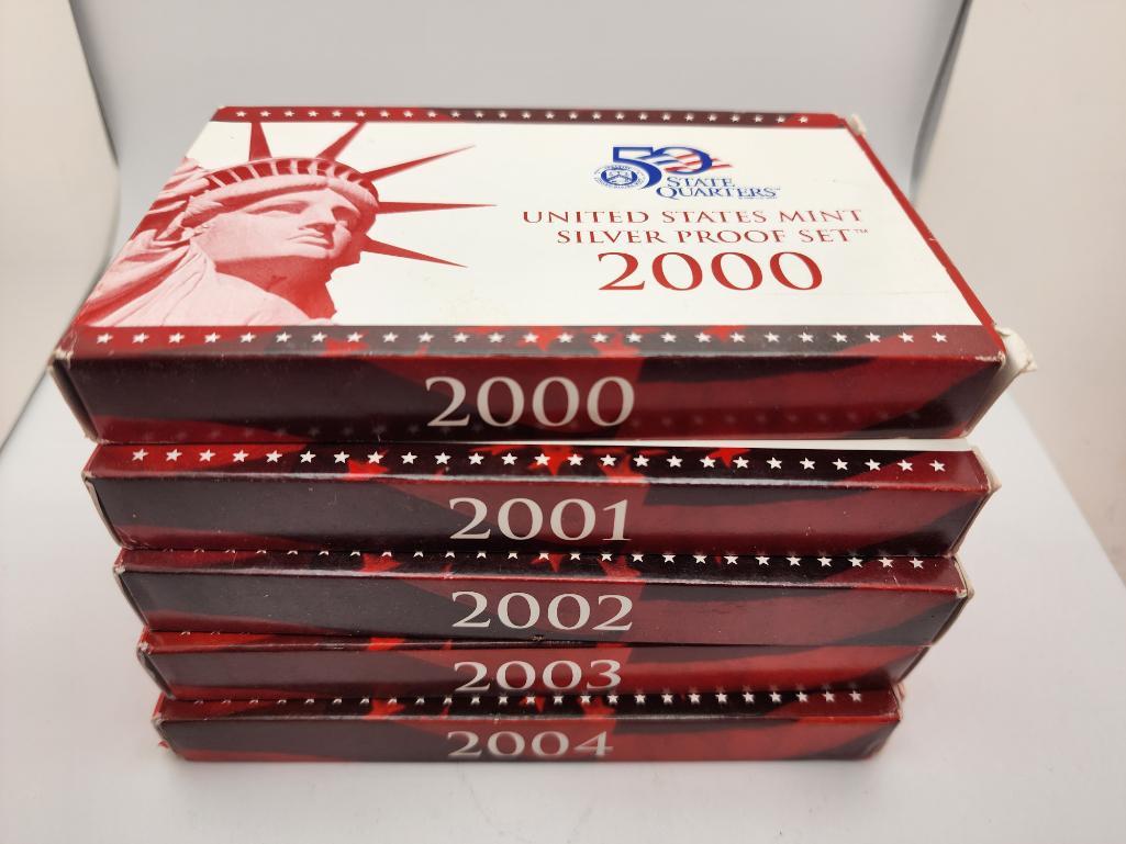 (5) United States Mint Silver Proof Sets 2000 - 2004 (1 of 7)