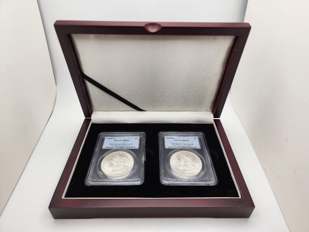McClaren Collection II Silver Morgan Dollars 1884-O & 1885-O PCGS MS64 (1 of 5)