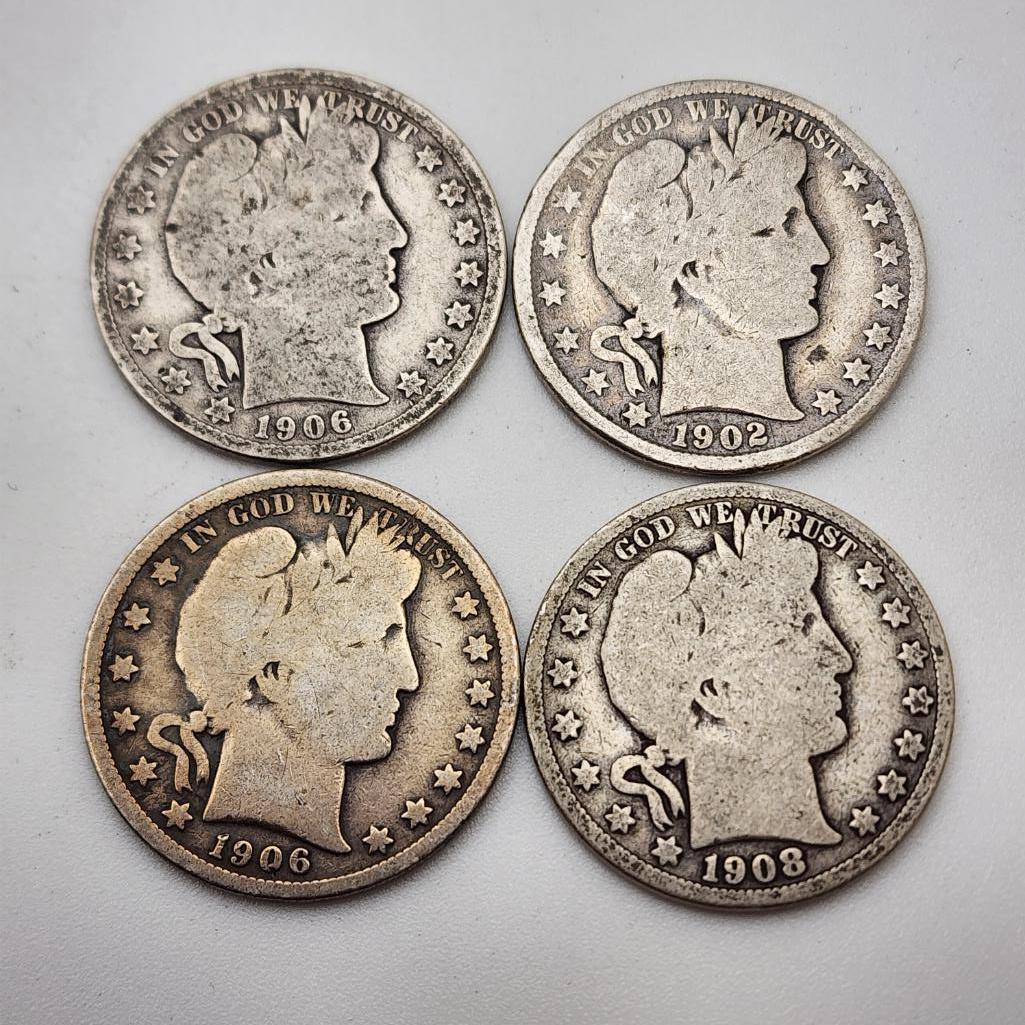 (4) Barber Half Dollars (1 of 2)