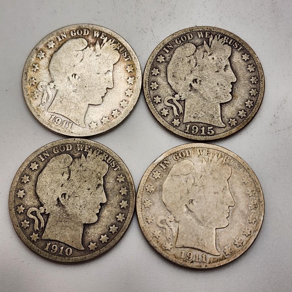 (4) Barber Half Dollars (1 of 2)