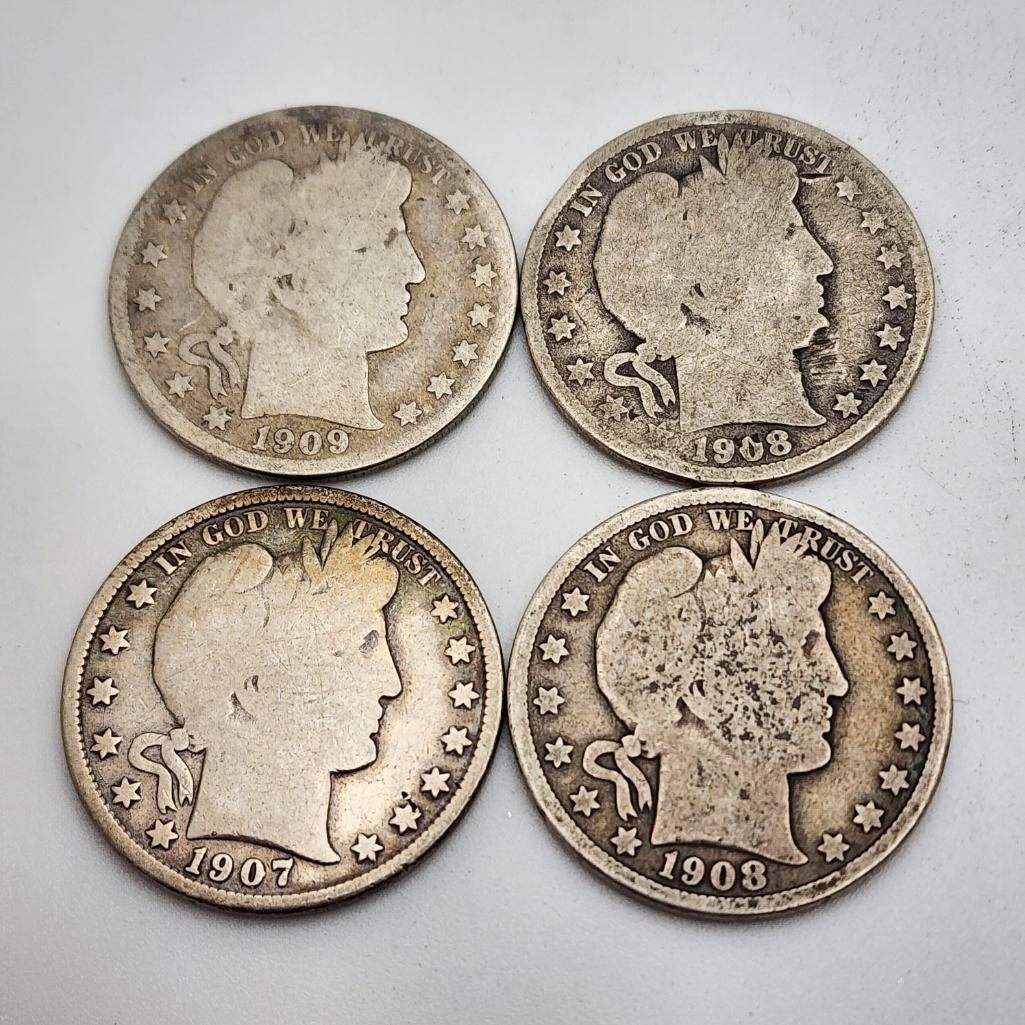 (4) Barber Half Dollars (1 of 2)