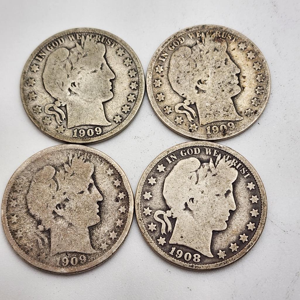(4) Barber Half Dollars (1 of 2)