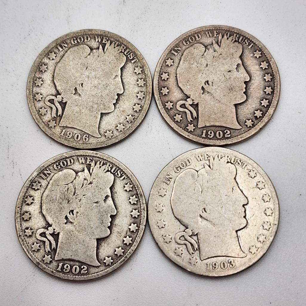 (4) Barber Half Dollars (1 of 2)