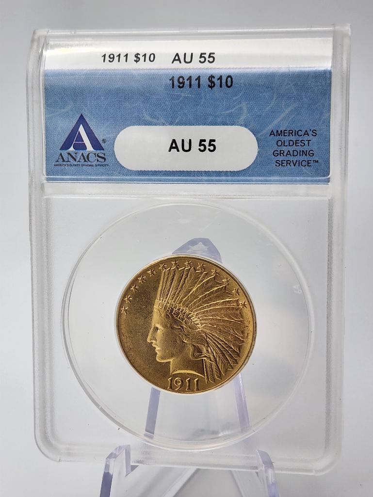 1911 Indian Head Gold Coin $10 AU55 (1 of 4)