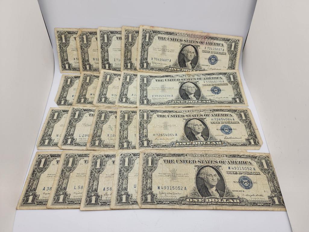 (20) $1 Silver Certificates Blue Seal (1 of 20)