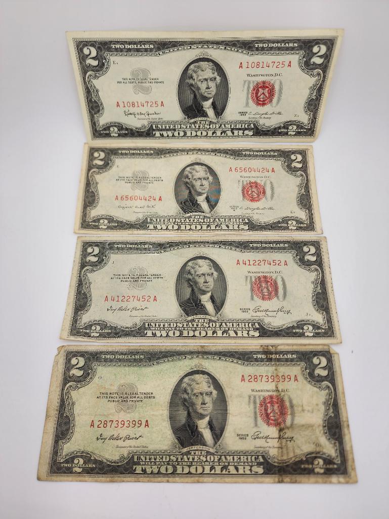 (4) 1953, 1963 $2 Notes Red Seal (1 of 5)