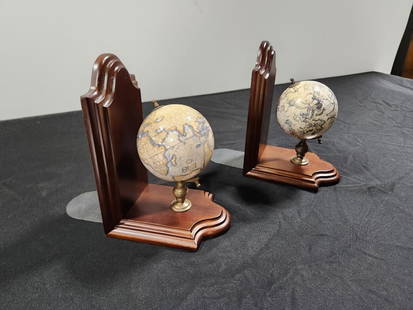Classic Globe Bookends:  
