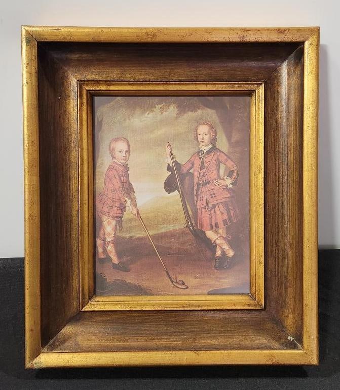 Scottish Children Golfing Framed Print:  
