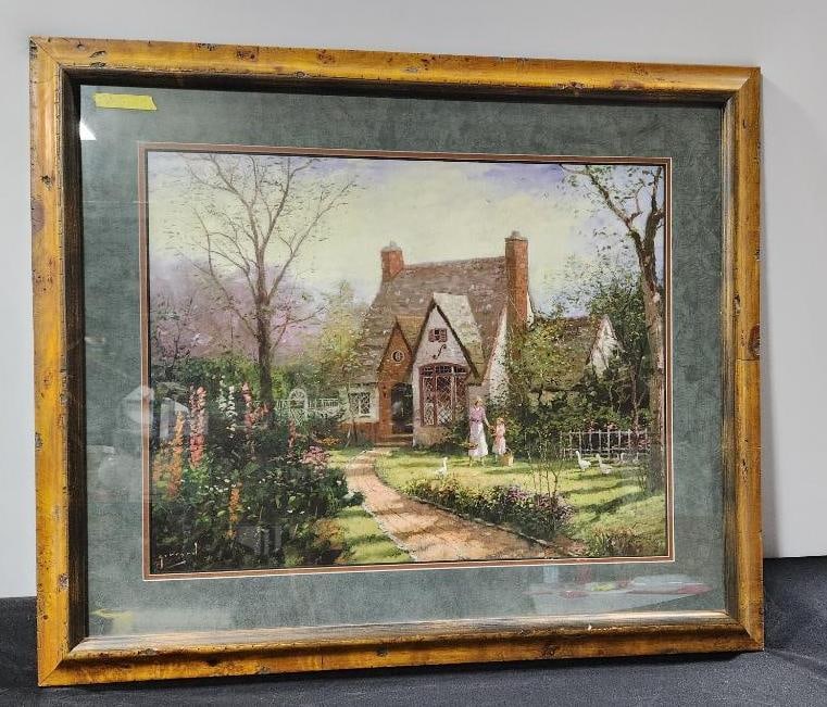 The Cottage, by Robert Girrard (Thomas Kinkade) Signed and Framed, No. 106/250 (1 of 6)