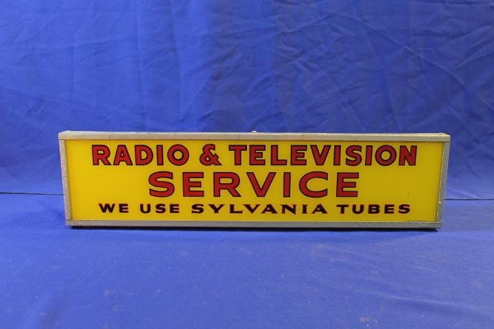 Radio and Television Service Sign - Lighted, Glass (1 of 1)