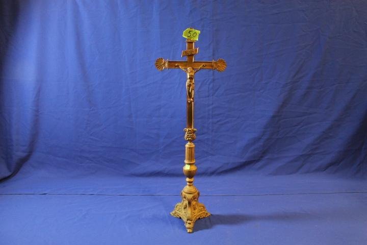 Large Ornate HD Metal Crucifix 31" Heavy Brass or (1 of 2)