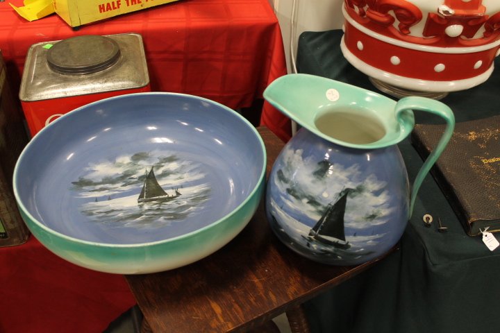 Royal Daulton Hand Painted Pitcher & Bowl (1 of 2)