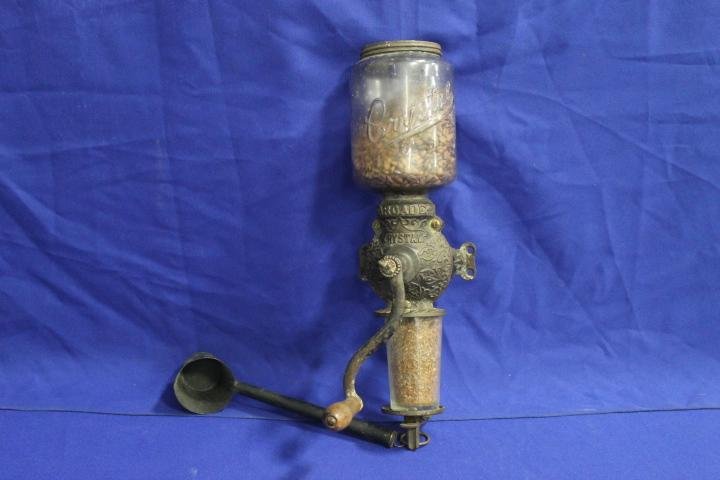 Early Arcade Crystal Coffee Grinder, Original 17.5" (1 of 4)