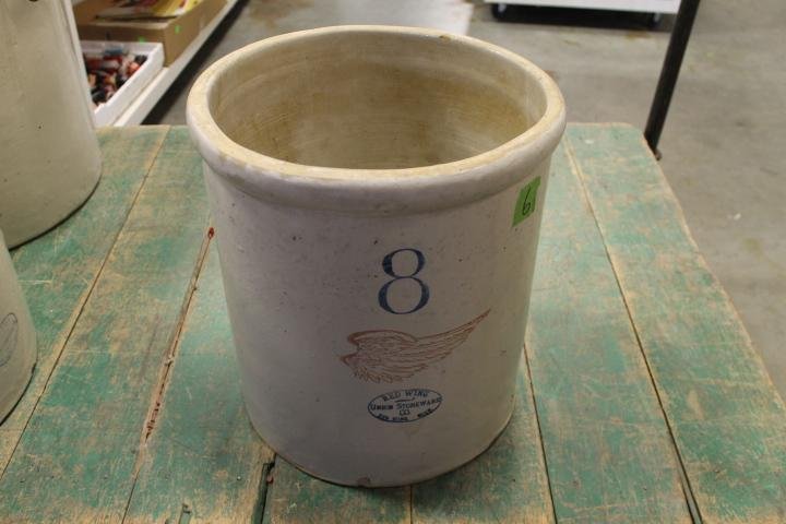 8 Gallon Red Wing Stoneware Crock (Large Wing): 8 Gallon Red Wing Stoneware Crock (Large Wing)