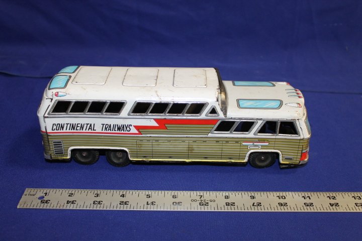 Tin Friction Toy - Continental Trailways Toy Bus (1 of 4)