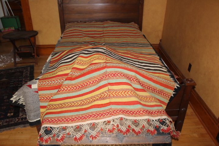 Old Hand Woven Moroccan or Other Exot Blanket 96" x 50": Estimated Value: $200 to $400