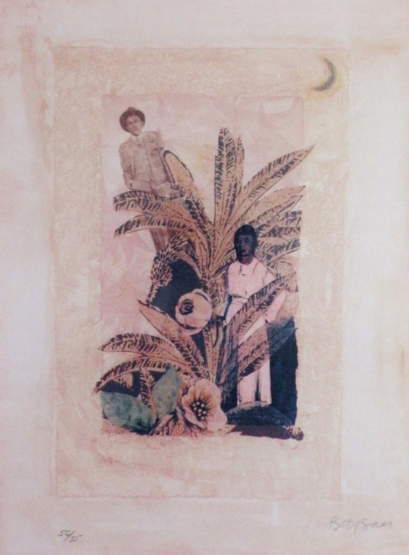 BETYE SAAR: Magnolias Flower, 2000, Serigraph, 19 x 11.75 in, 56 of 75, Provenance: Seventieth Art