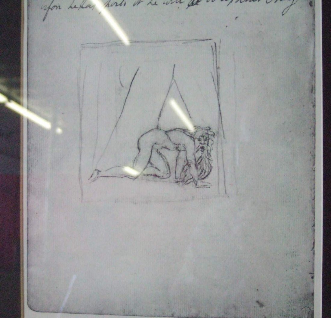 William Blake The Angel Limited Edition Print: Engraving by William Blake. Limited Edition Print from 1927. Made in England by Chiswick Press. This is number 1021 of 1550. The Art size is 9"tall and 7" wide. The Frame is 25 1/2" tall and 21 1/2" w