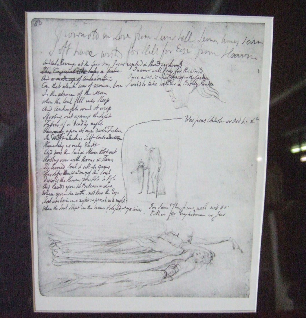 William Blake Satin Exulting Limited Edition Print: Engraving by William Blake. Limited Edition Print from 1927. Made in England by Chiswick Press. This is number 1021 of 1550. The Art size is 9 1/4" tall and 7" wide. The Frame is 25 1/2" tall and 21 1