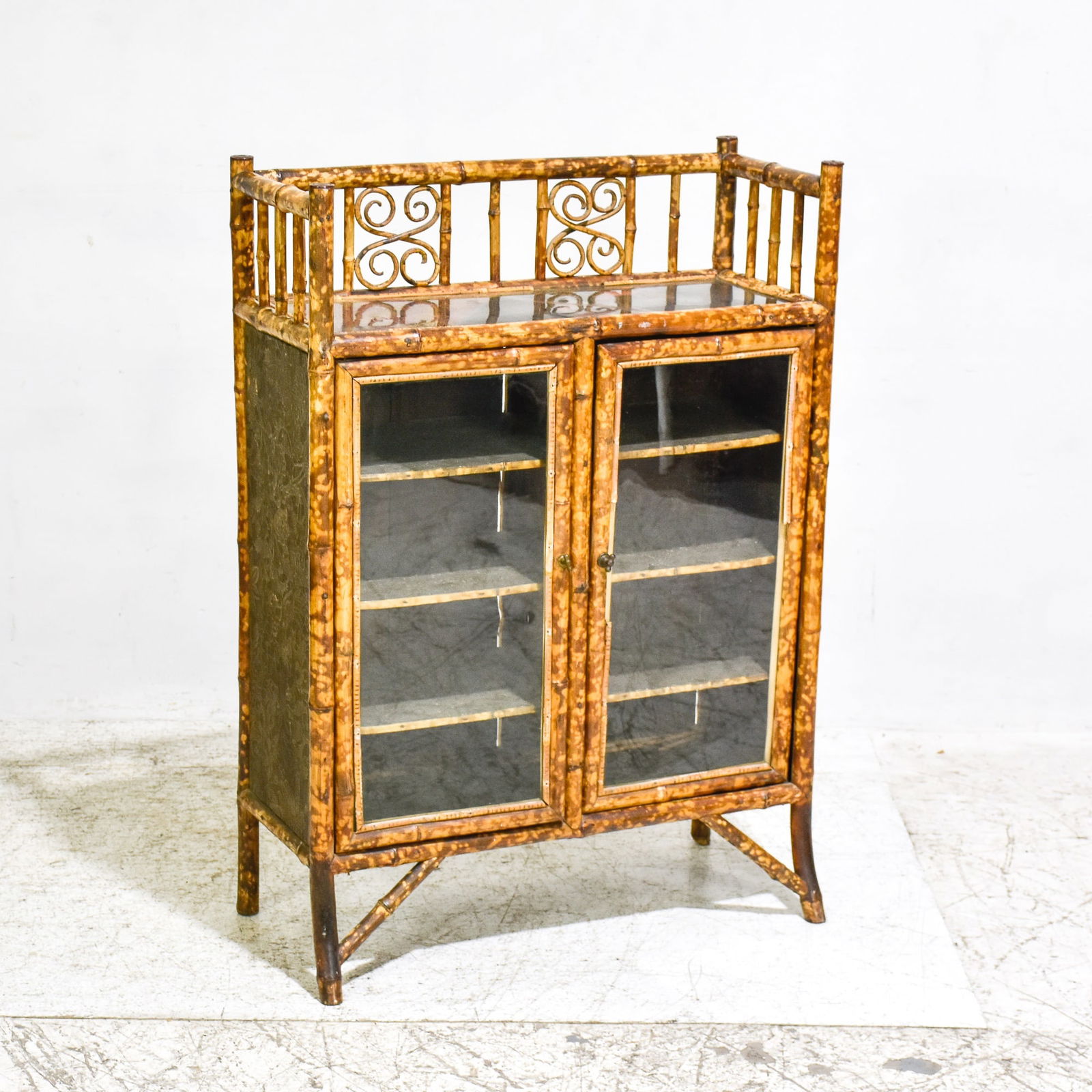 Group of 3 Bamboo Display Cabinets (1 of 8)