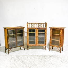 Group of 3 Bamboo Display Cabinets