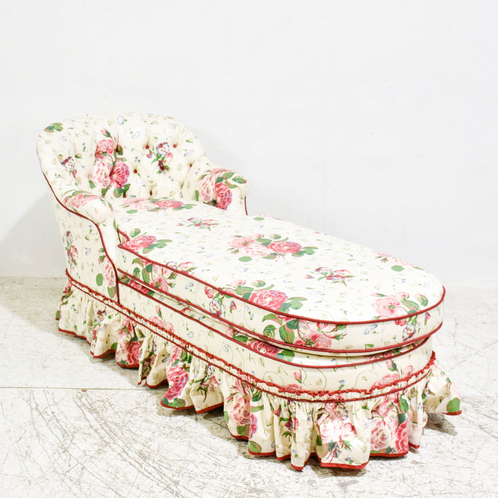 Floral Upholstered Chaise Lounge (1 of 6)