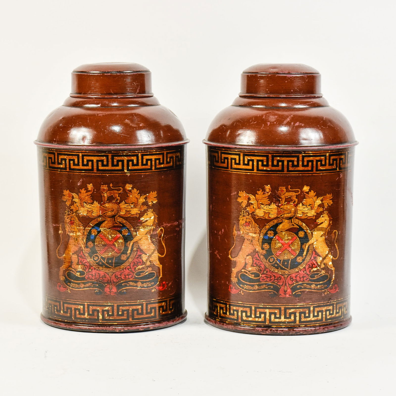 Pair of Tole Painted Canisters (1 of 3)