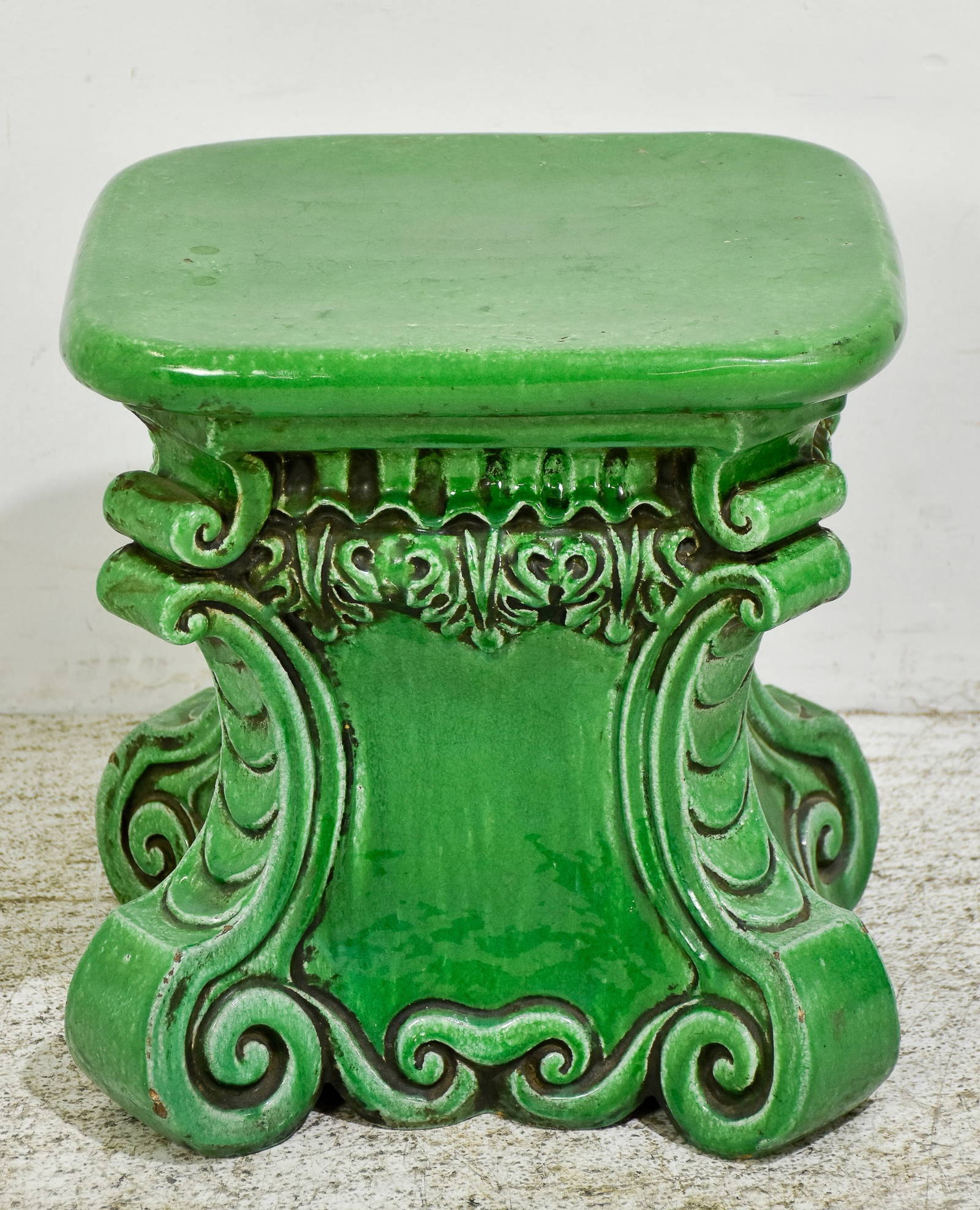 Green Painted Ceramic Garden Seat Auction