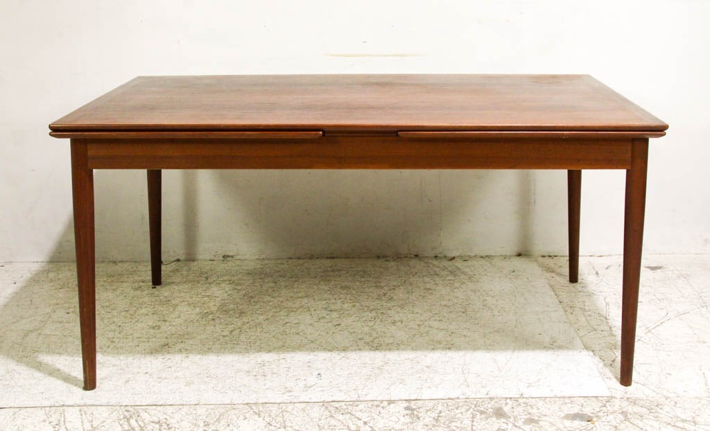 Modern Teak Draw-Leaf Dining Table (1 of 8)