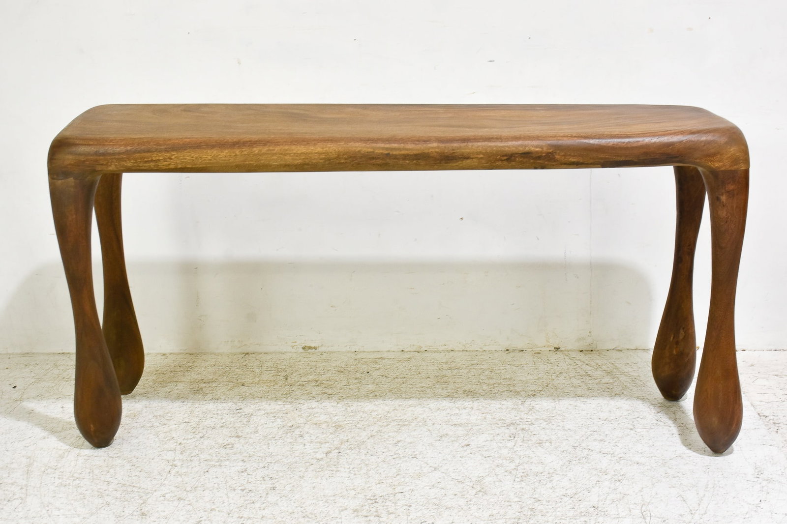 Noir Longa Crura Teak Console: 30" h x 59" w x 16 1/2" d