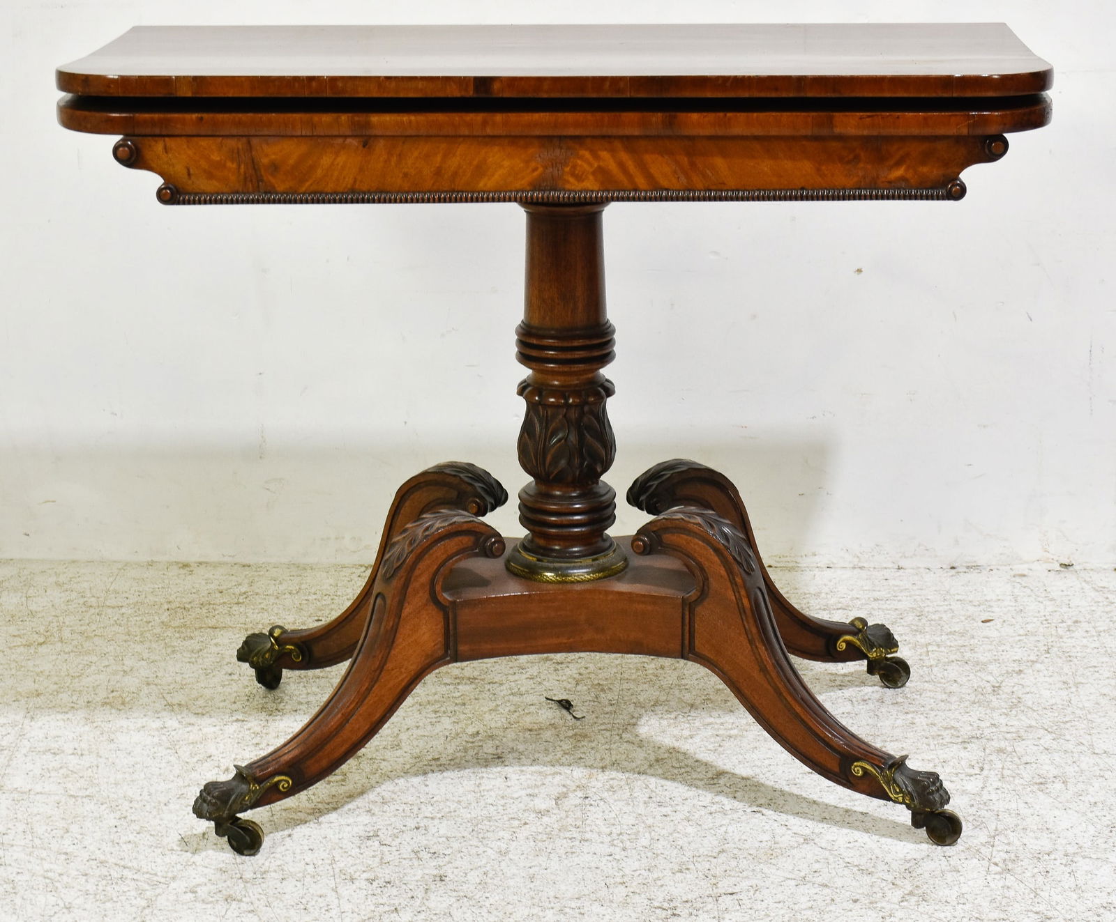 Regency Style Mahogany Fold-Over Card Table (1 of 7)
