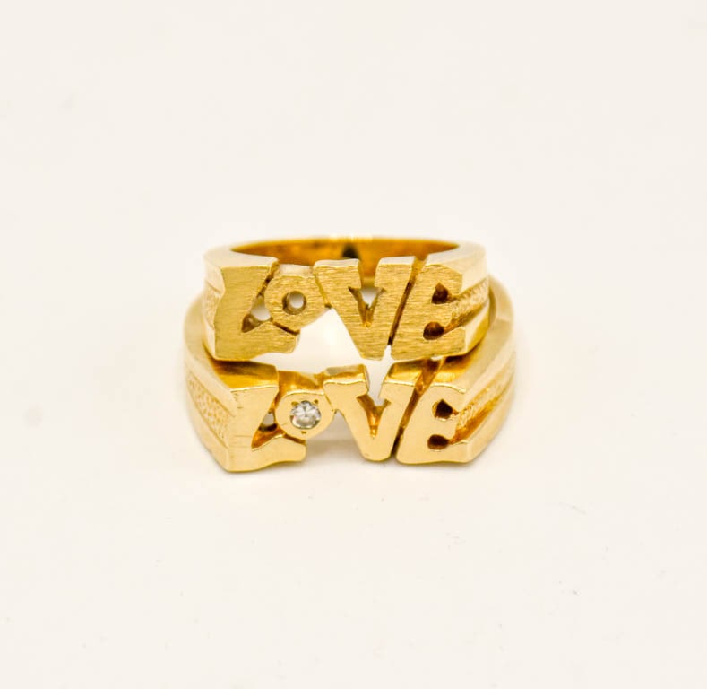 Two 14KT Yellow Gold 'Love' Rings (1 of 12)